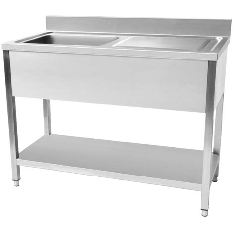 Plan de travail tout inox sur roues pivotantes, longueur 1000mm. Table de travail inox à monter avec sous-tablette ...