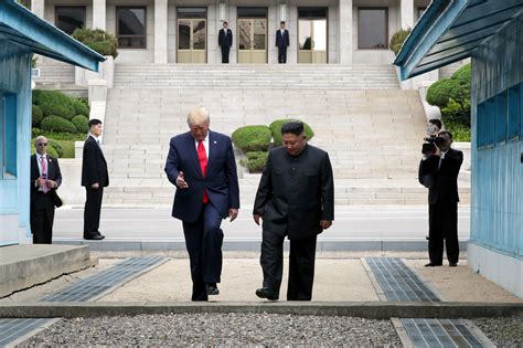 dmz donald trump steps into north korea with kim jong un live updates