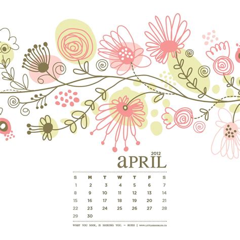 April Desktop Calendar Calendar Wallpaper Desktop Calendar Crafts