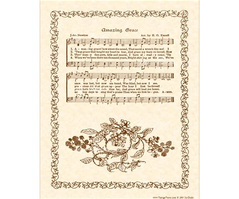 Free complete audio sample at galaxy music notes. AMAZING GRACE Vintage Verses Sheet Music by VintageVerses ...