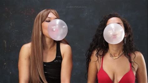Mia And Cherri Blowing Bubble Gum Bubbles Hd 1280x720 Custom Fetish