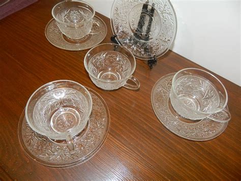 Depression Glass Vintage Anchor Hocking Clear Sandwich Pattern Etsy