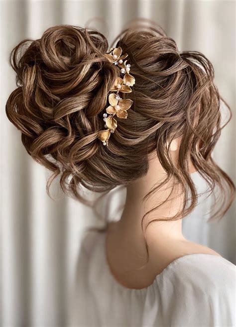 65 The Most Romantic Wedding Hairstyles Messy Loose Curled Updo