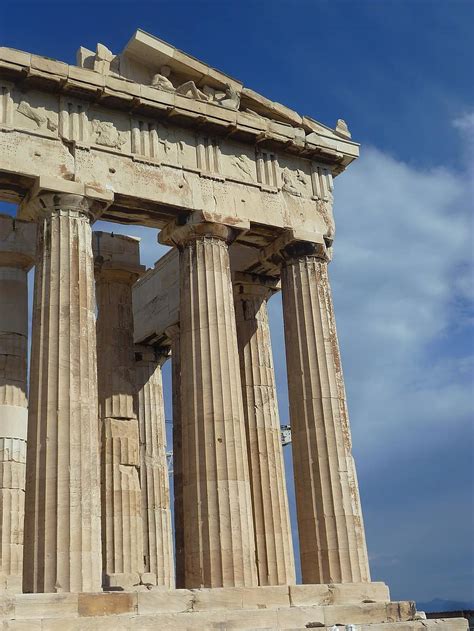 Column Architecture Ancient Acropolis Parthenon Athens Greece