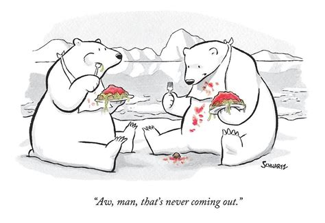 Two Polar Bears Eat Spaghetti And Meatballs One By Benjamin Schwartz