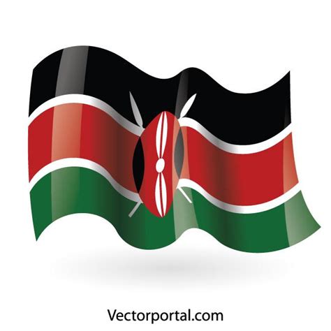 Kenya Wavy Flag Royalty Free Stock Svg Vector And Clip Art