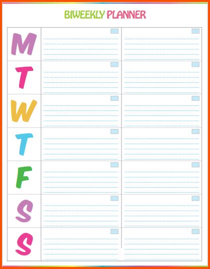 Printable Bi Weekly Calendar Template Printable Templates