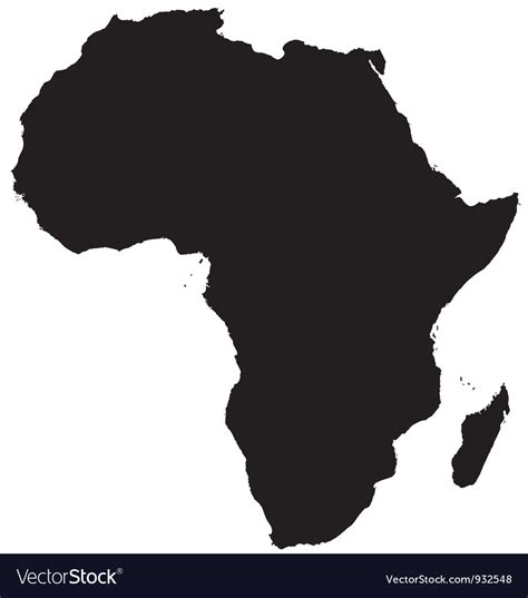 Silhouette Map Of Africa Royalty Free Vector Image
