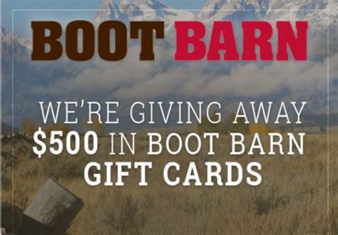 See the best & latest boot barn promo card on iscoupon.com. $500 Boot Barn Gift Card Giveaway