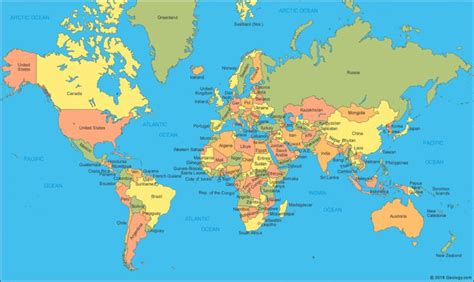 Big World Map With Countries Labeled World Map With