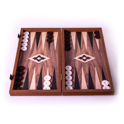 Set Joc Tablebackgammon Walnut With Black Andoak Pointsreplica 48 X 50 Cm