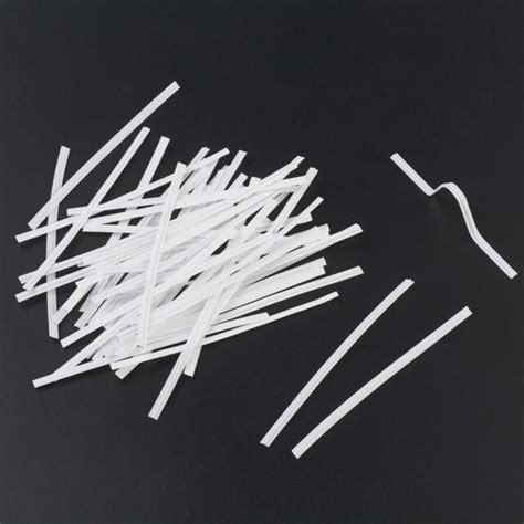 100pcs PE Plastic Bendable Wires Flexible Twist Ties Single Core White