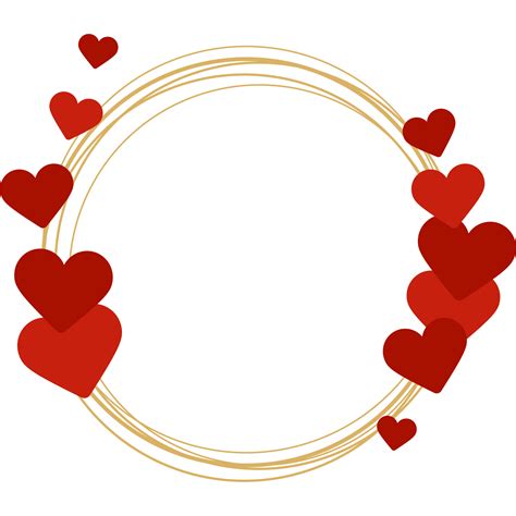 Love Heart Empty Round Circle Frame Illustration 15658400 Png