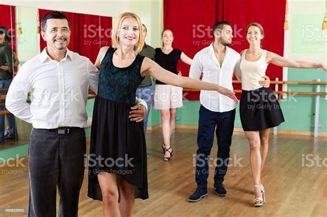 Tree Smiling Couples Dancing Waltz Stock Photo Download Image Now