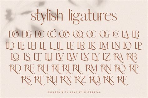 Archive of freely downloadable fonts. Esther - Stylish Ligature Serif Font in Fonts on Yellow ...