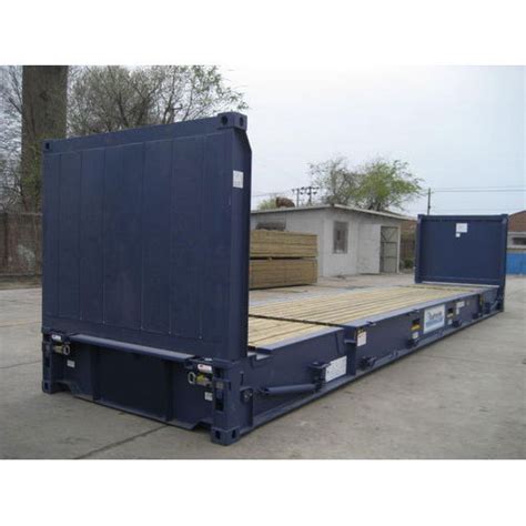 Galvanized Steel Blue Flat Rack Shipping Container Capacity 10 20 Ton