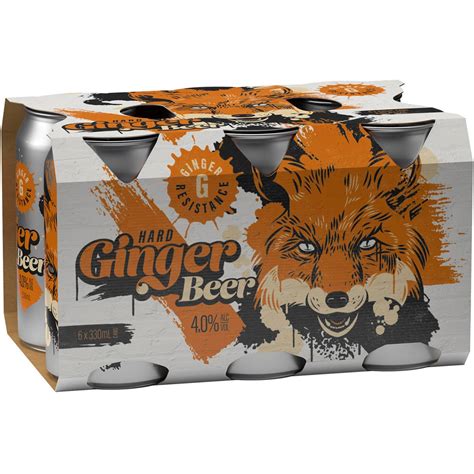 Ginger Resistance Alcoholic Ginger Beer 330ml X6 Pack Woolworths