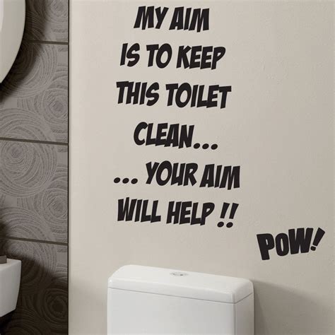 Toilet Bathroom Art Funny Wall Quote Stickers Wall Decals