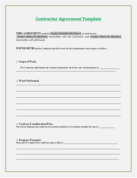 Word Of Simple Business Contract Agreement Doc Wps Free Templates