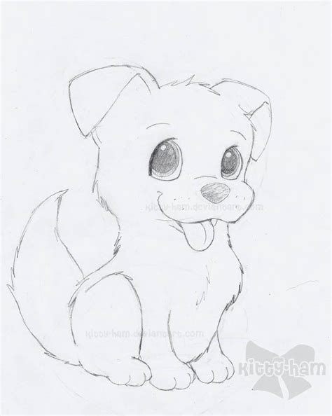 Puppy Sketch By Kitty Ham On Deviantart Cute Dog Drawing Animal