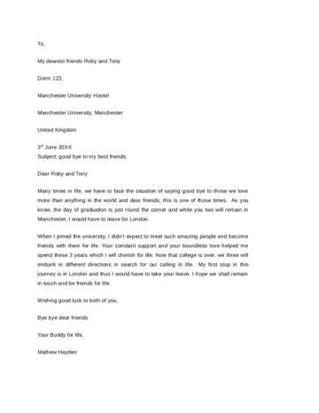 Farewell Message to a Friend Download - Edit, Fill, Sign Online | Handypdf