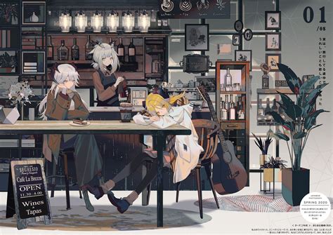 Anime Character Drinking Coffee Wallpapers Wallpaper Cave