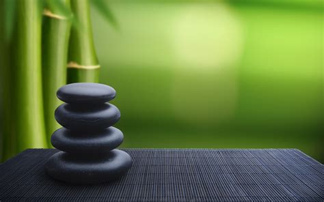 Stones Green Bamboo Wallpapers Hd Desktop And Mobile