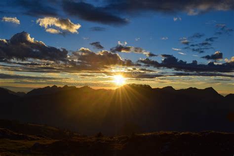Stunning Sunrise Over The Swiss Alps Stock Photo Image Of Sunset