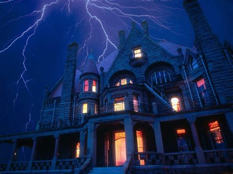 Lightning Strikes Gothic House House On Haunted Hill Spooky House