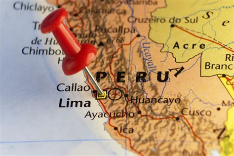 La Capital De Perú Lima Fijó El Mapa Stock De Ilustración