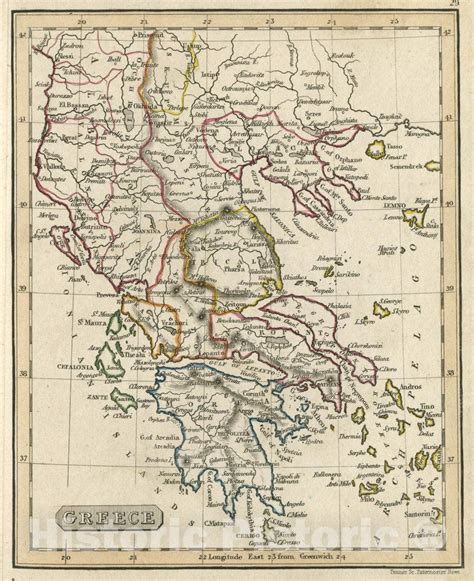 Historic Wall Map Greece 1830 Atlas Vintage Wall Art Historic