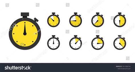 Stopwatch Timer Icons Set Speed Countdown Stock Vector Royalty Free