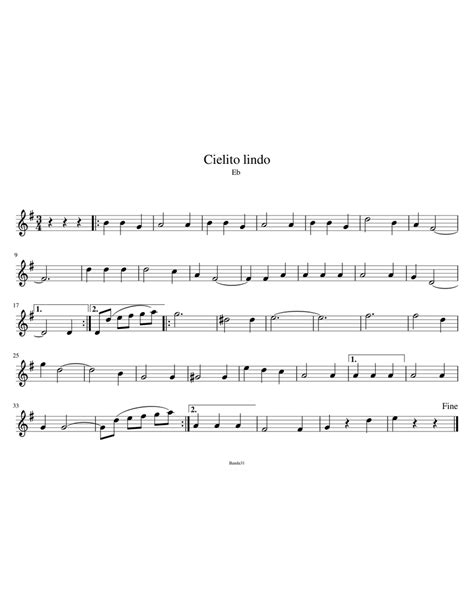 Cielito Lindo Sheet Music For Saxophone Alto Solo