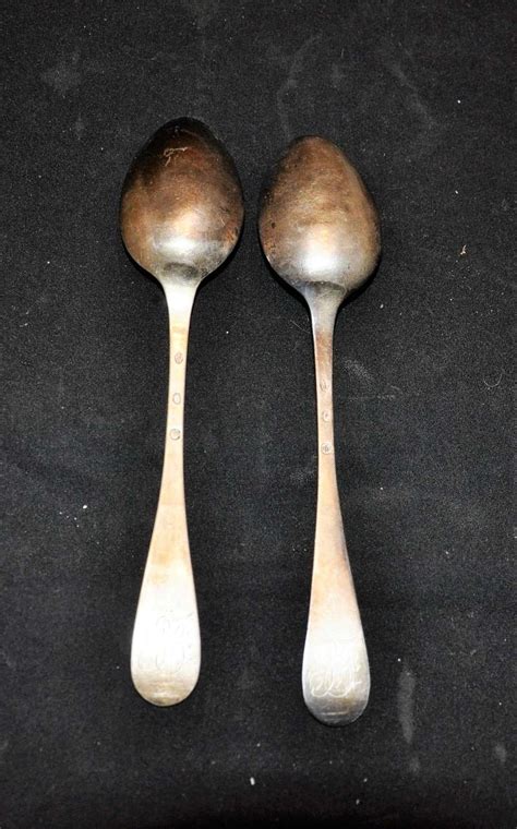 Deux cuillères à soupe en argent belge 934 1814-1831