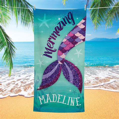 Personalized Mermazing Beach Towel Trending Mermaid Beachtowel