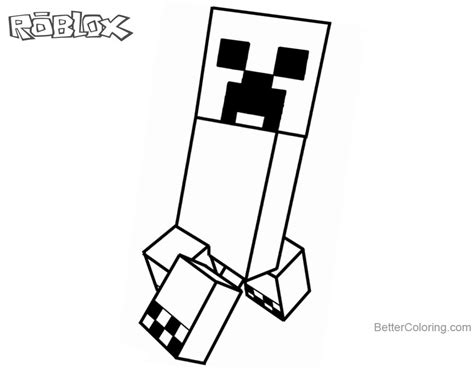 Creeper From Minecraft Of Roblox Coloring Pages Free Printable