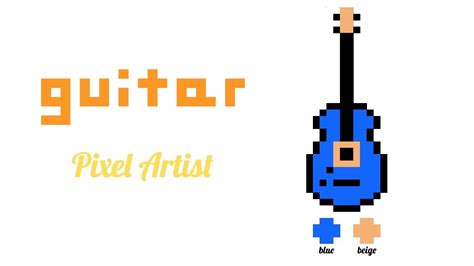 Pixel Art Easy How To Draw A Guitar Youtube