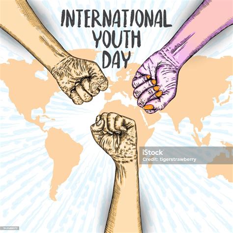 International Youth Day Design Sur La Célébration Annuelle De 12 Août