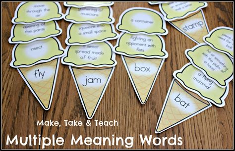 Multiple Meaning Words Ice Cream Scoops Make Take And Teach