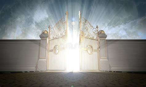 An Open Gate With The Light Coming Through It In Front Of A Blue Sky