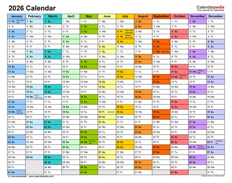 2026 Calendar Free Printable Word Templates Calendarpedia