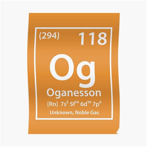 Oganesson Element Poster By Cerebrands Redbubble