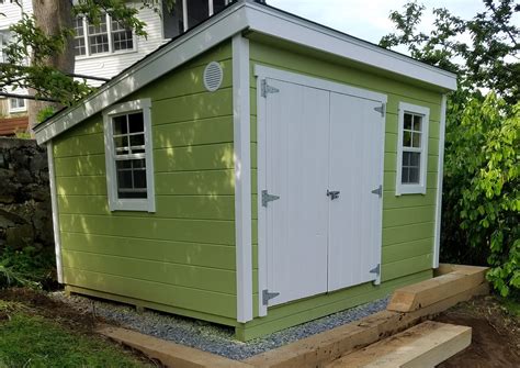 8x10 Modern Style Shed - Horizontal Pine Siding - Fresh Artichoke color