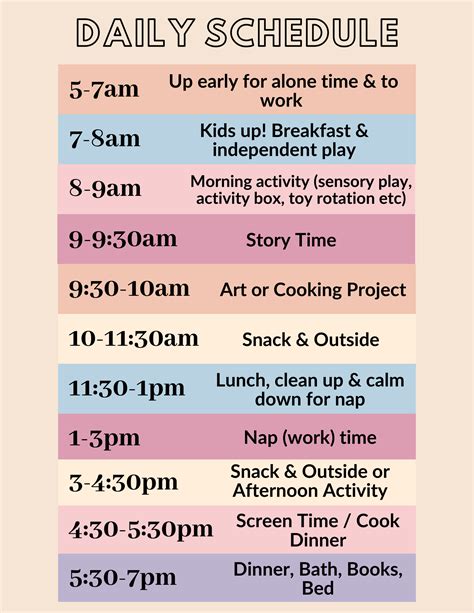 Create Daily Schedule For Kids Flyingukraine