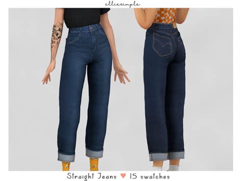 Elliesimple Straight Jeans The Sims 4