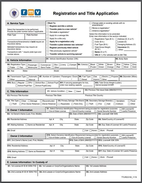 Rmv 1 Fillable Form Printable Forms Free Online