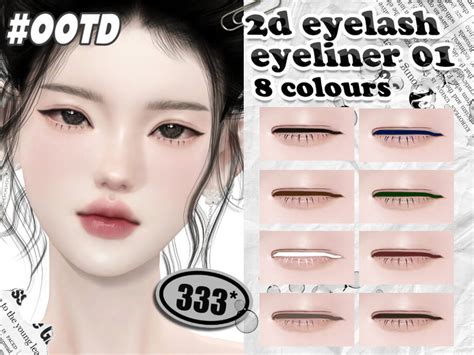2d Eyelash Eyeliner 01 By Asan333 At Tsr Cc The Sims
