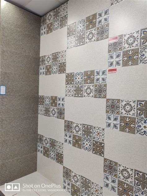 Glossy Ceramic Printed Bathroom Wall Tile Thickness 10 15 Mm At Rs 55