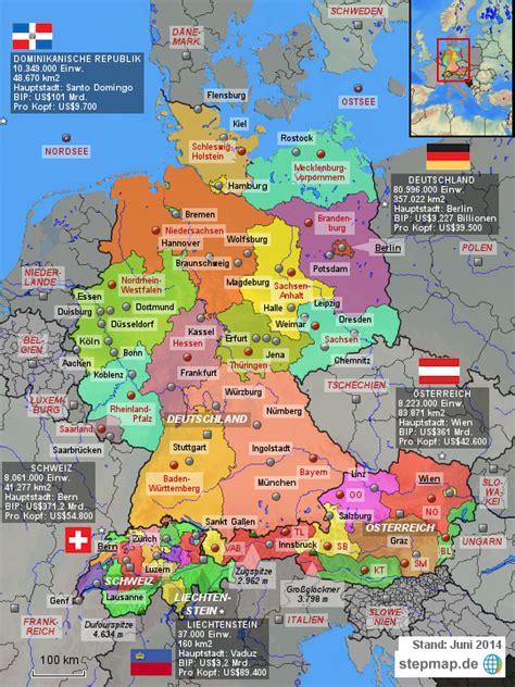 Weniger bekannt sind die politischen strukturen des landes. StepMap - D-A-CH - Landkarte für Deutschland