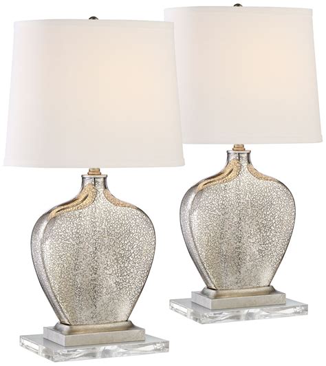 360 Lighting Axel Modern Table Lamps Set Of 2 With Clear Acrylic Risers